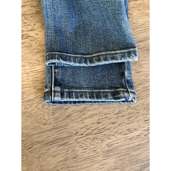 Free People v. Sandrine Rose High Waist Straight Fit Indigo Distressed Jeans- 26 - Picture 6 of 7
